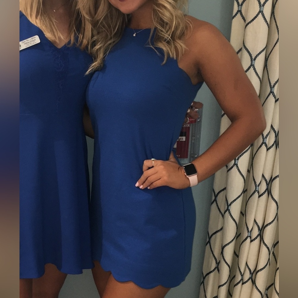 Nordstrom blue scallop dress